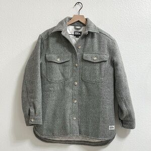 Eddie Bauer - Women’s Insulated Wool Shacket Button Down Coat | Light Gray, M